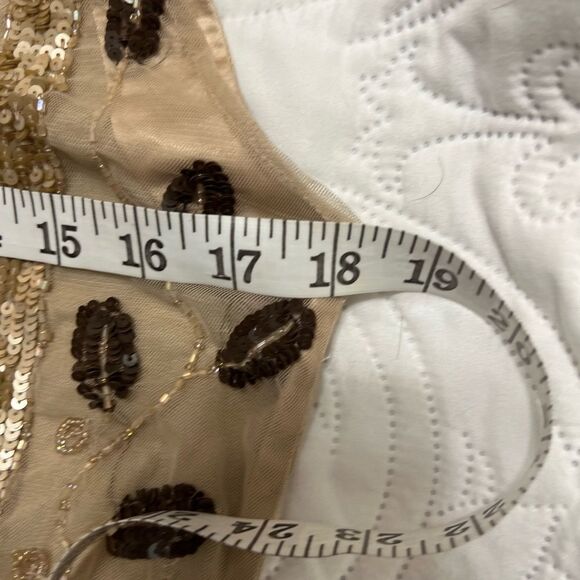 ANDERSEN & Lauth~Hand BEADED Tank Top Designer Iridescent Sequins Beads small - Picture 11 of 16